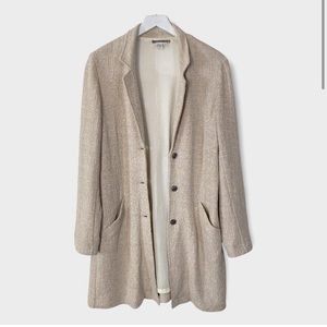 Anthropologie Isabella Bird Long Textured Knit Long Blazer Jacket Coat